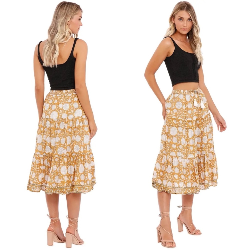 Cleobella Kimmi Midi Skirt Honey Mix Size Large